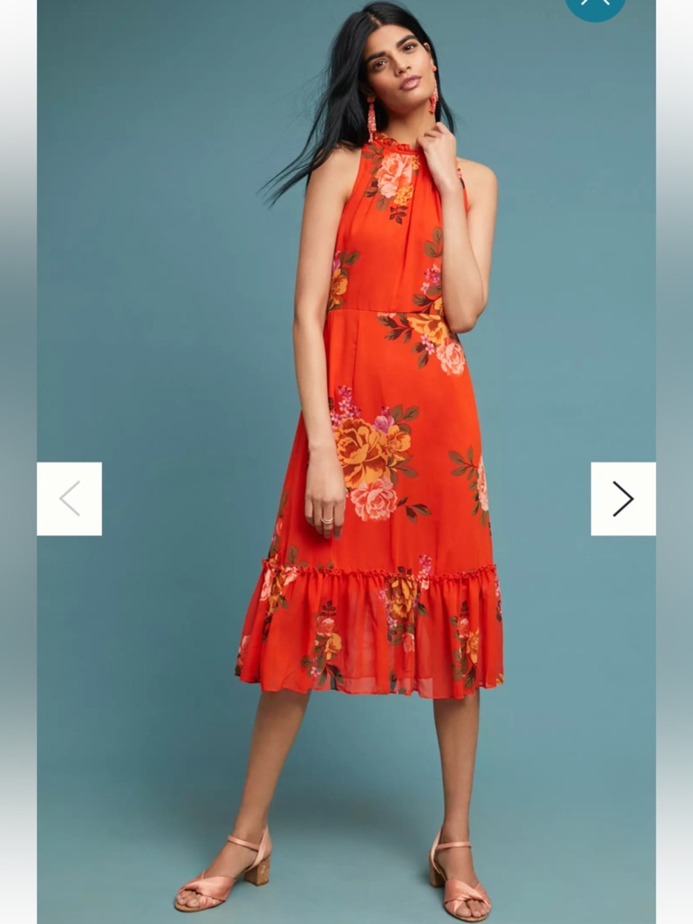 Donna Morgan Floral Halter Midi Dress from Anthropologie